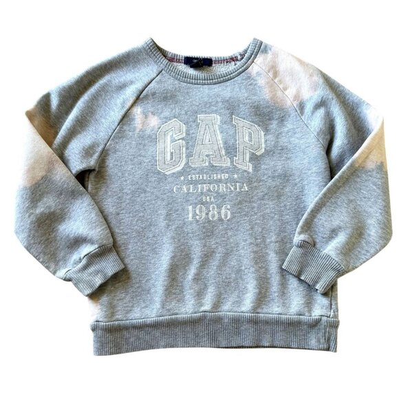 Gap Kids Gray Sweatshirt California USA 1986 Print Cotton Blend Boys Girls Small - Picture 2 of 7